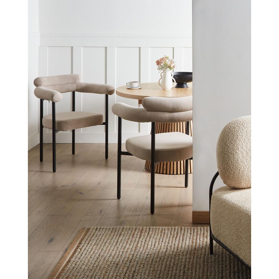 Beliani Esszimmerstuhl 2er Set aus Stoff Minimalistisch LYNEY  