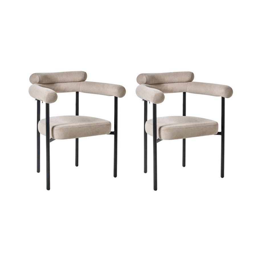 Esszimmerstuhl 2er Set aus Stoff Minimalistisch LYNEY