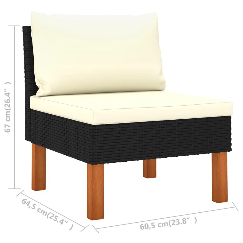 VidaXL Mittelsofa poly-rattan  