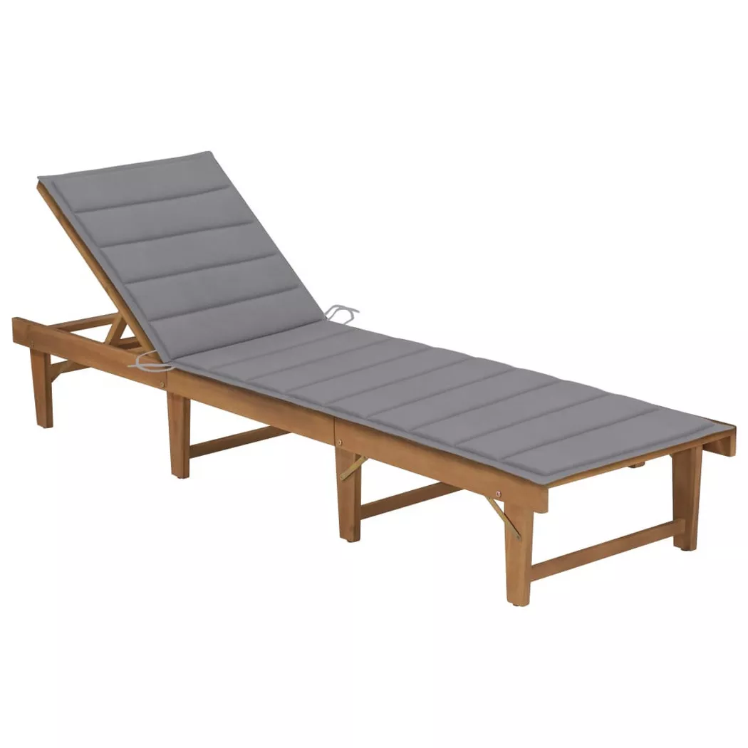 VidaXL - Sonnenliege akazienholz, One Size, Grau