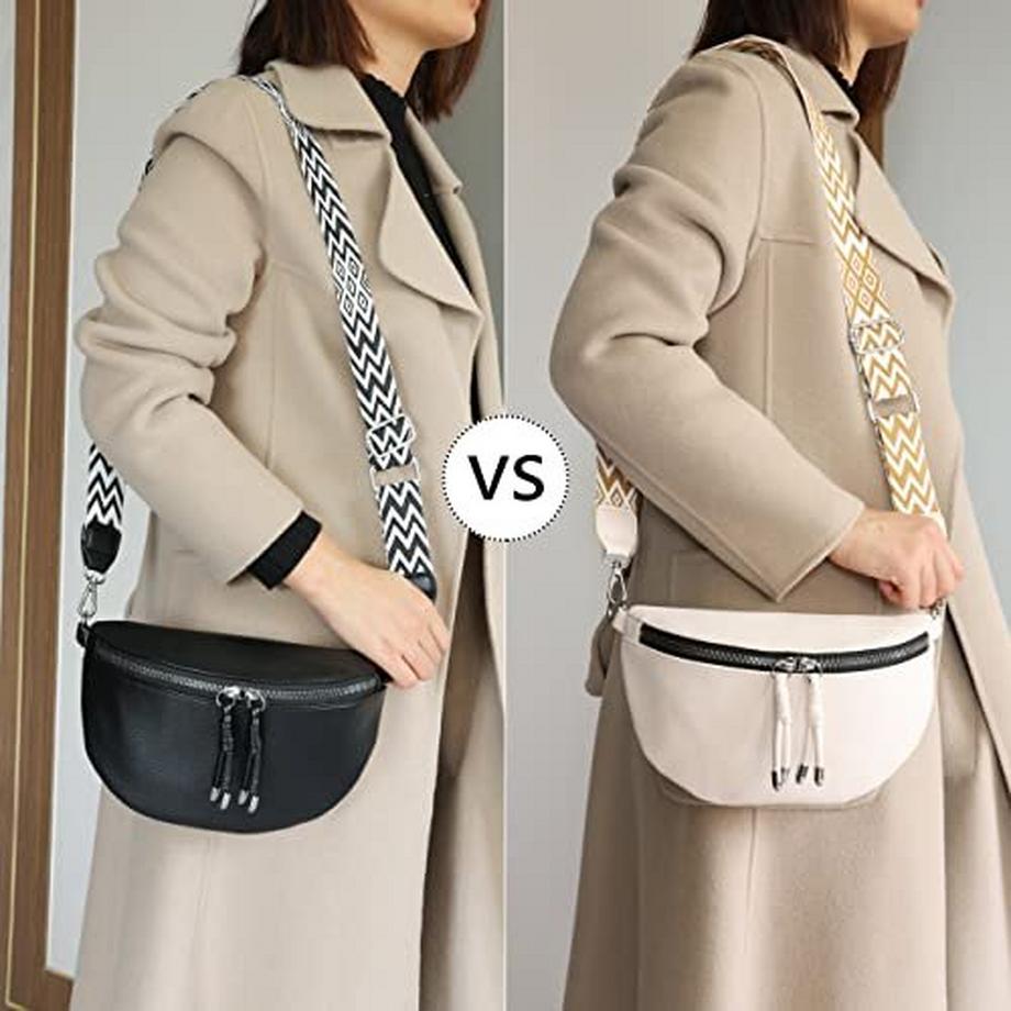 Only-bags.store Stylische Crossbody Bag Breiter Gurt Veganes Leder  