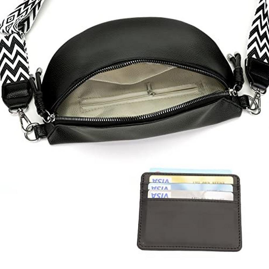 Only-bags.store Stylische Crossbody Bag Breiter Gurt Veganes Leder  