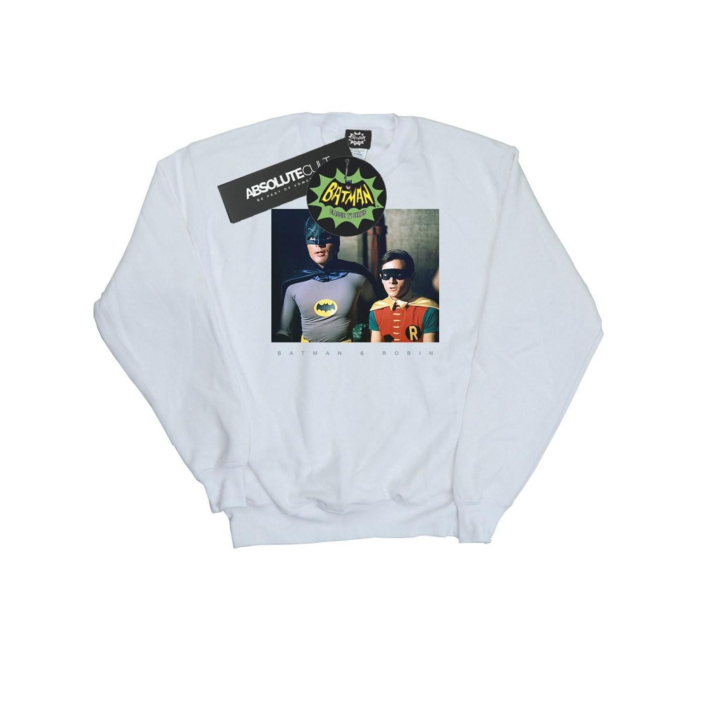 Image of Batman Tv Series Dynamic Duo Photograph Sweatshirt Mädchen Weiss 116