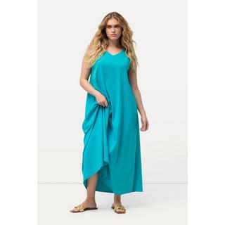 Ulla Popken  Jersey-Maxikleid, A-Linie, V-Ausschnitt, ärmellos 