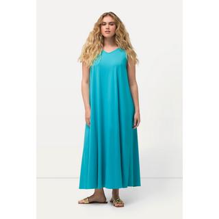 Ulla Popken  Jersey-Maxikleid, A-Linie, V-Ausschnitt, ärmellos 