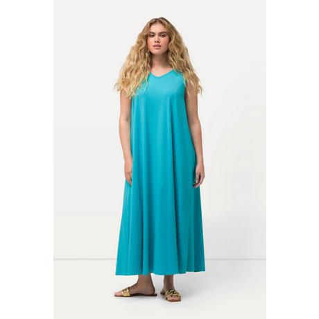 Ulla Popken  Jersey-Maxikleid, A-Linie, V-Ausschnitt, ärmellos 