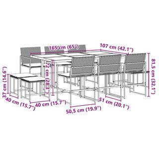 VidaXL set da pranzo da giardino Polirattan  