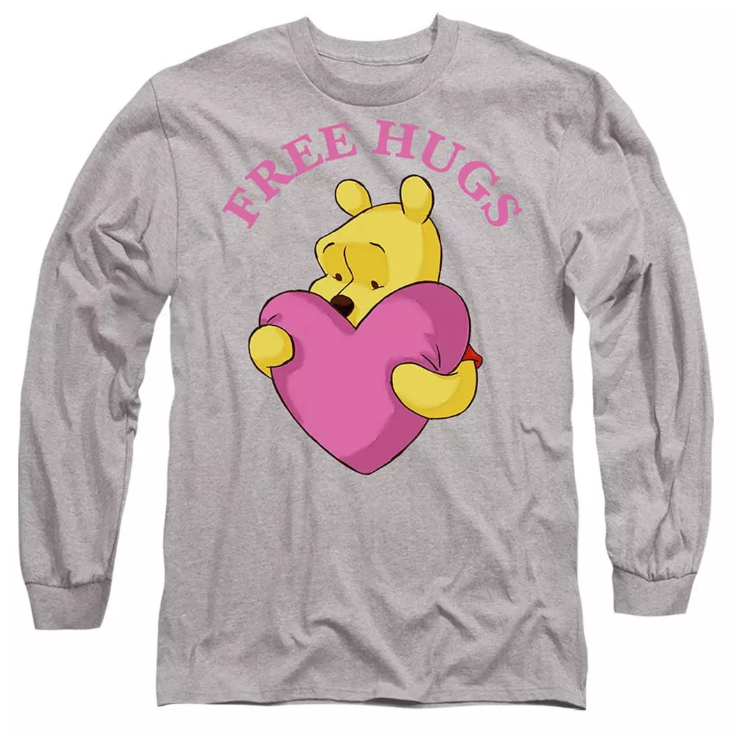 Winnie the Pooh - Free Hugs TShirt Valentinstag, für Damen, Spacegrau, Größe XXL