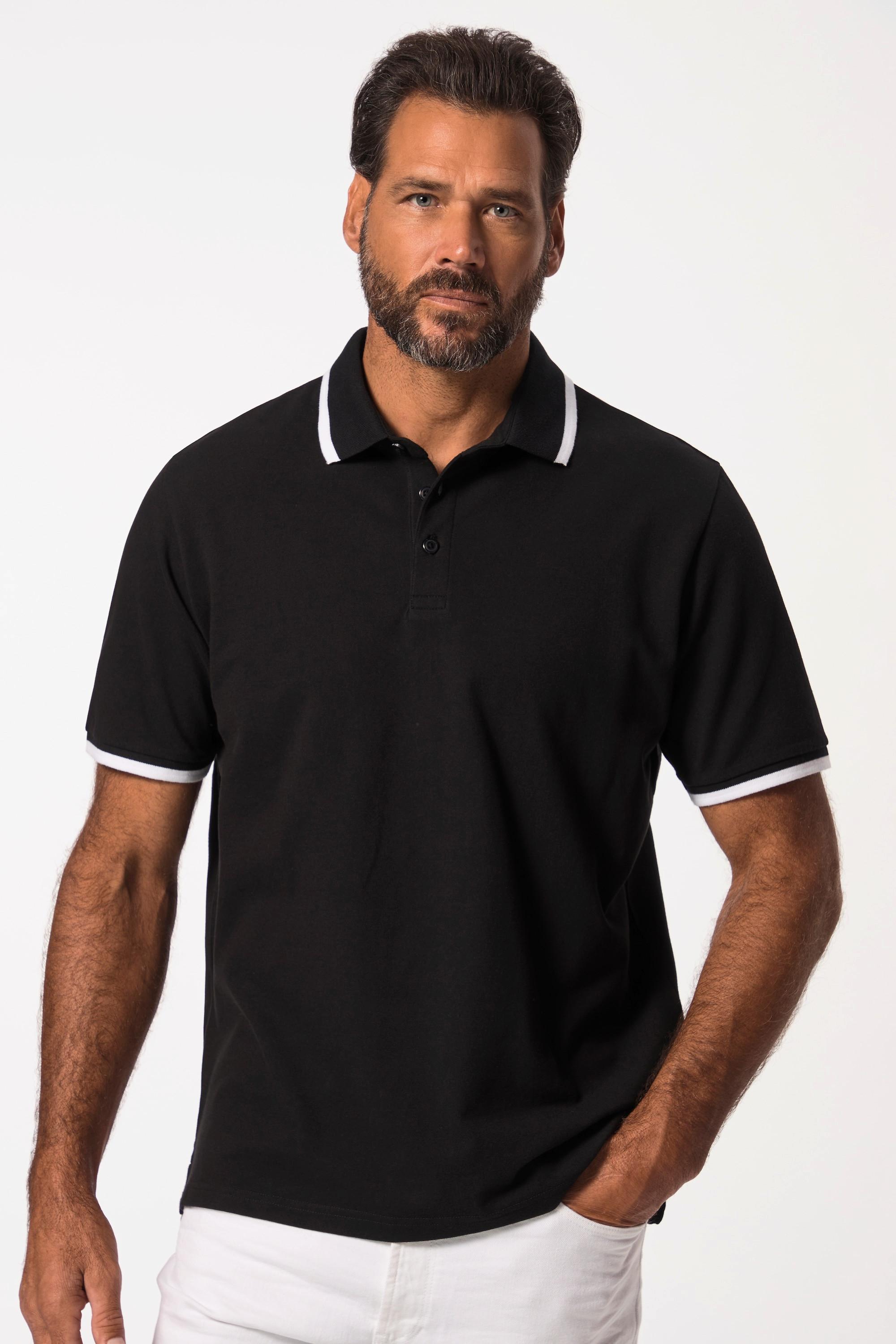 JP1880  Maglia polo con FLEXNAMIC®, mezze maniche e righe a contrasto, fino alla tg. 8XL 