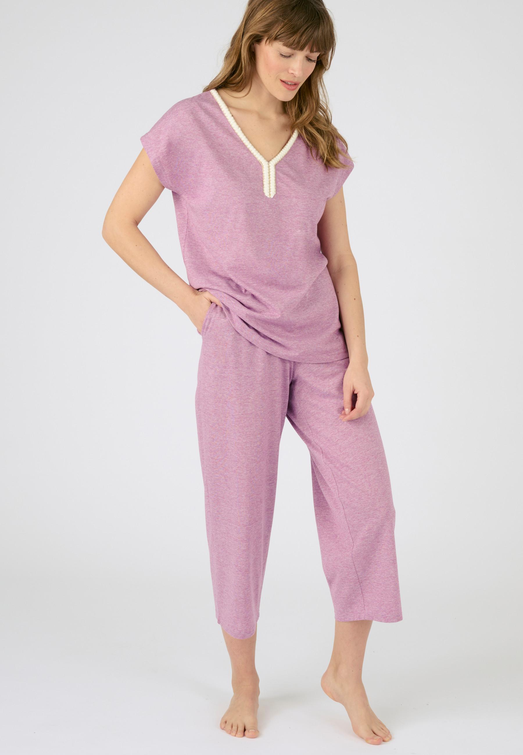 Image of Kurzpyjama Mit Geflochtenen Details Aus Recycelter Jersey-wirkware* Climatyl Unisex Rosa 42/44