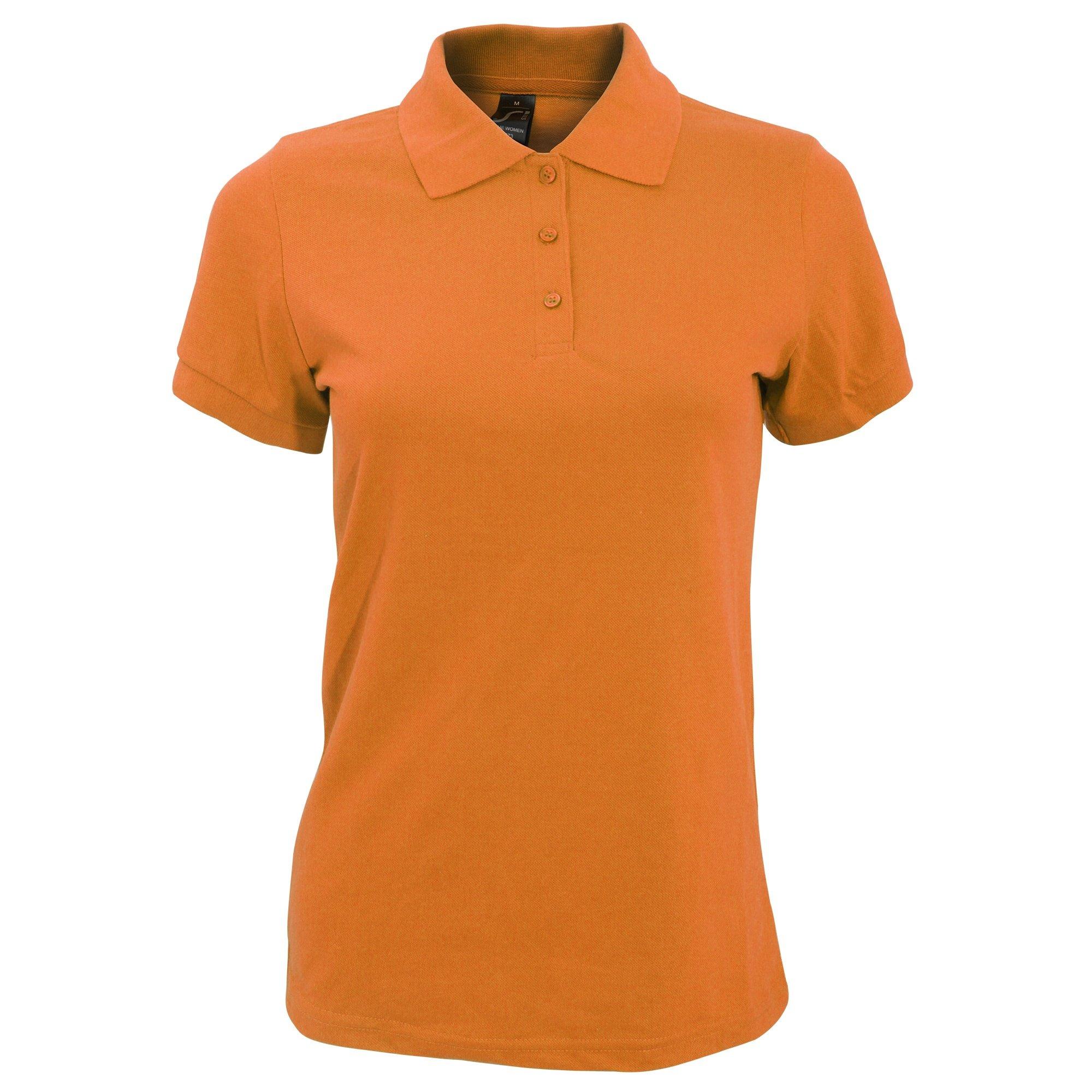 Image of Prime Pique Poloshirt, Kurzarm Damen Orange M