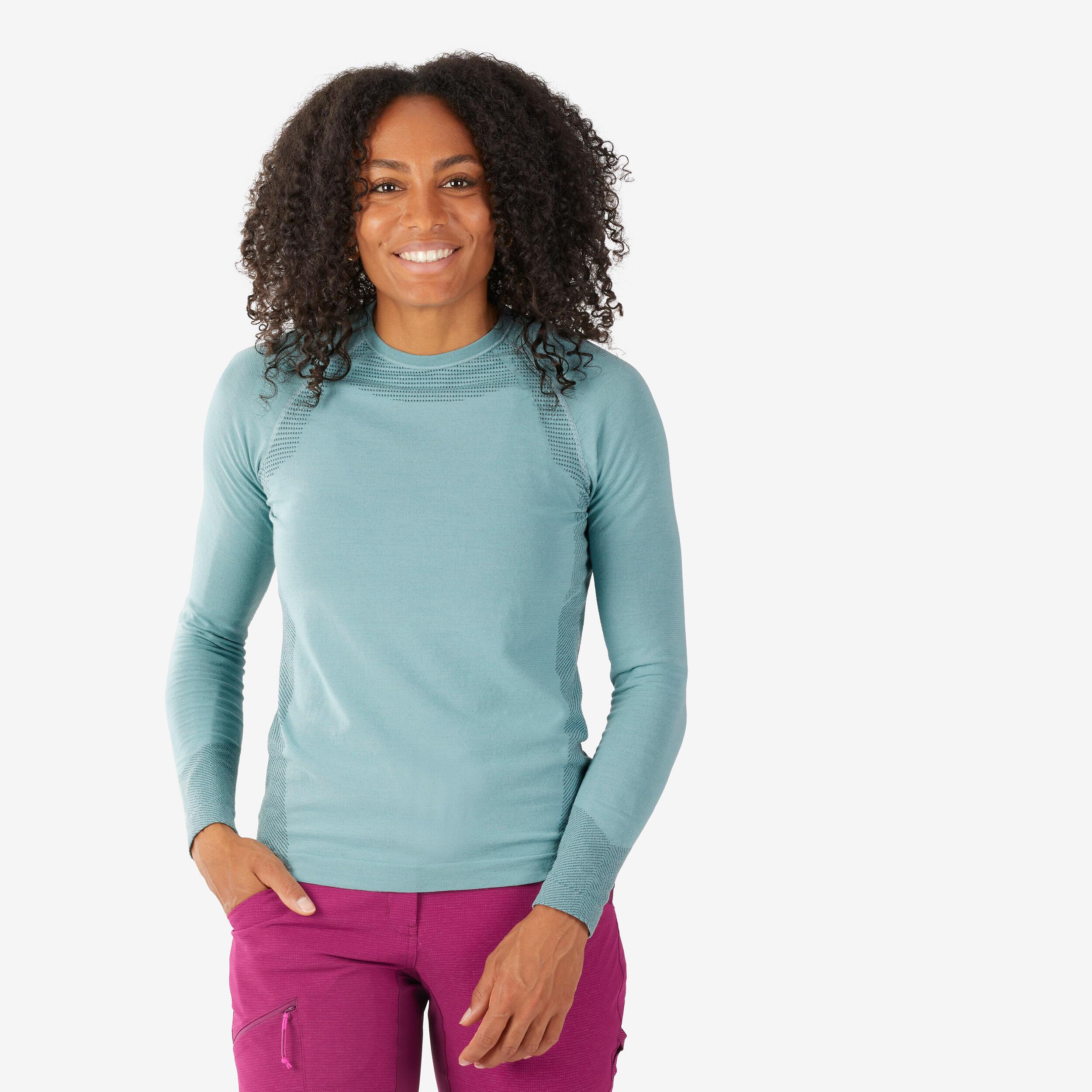Image of Langarmshirt - Alpinism Damen Blau Bedruckt XL