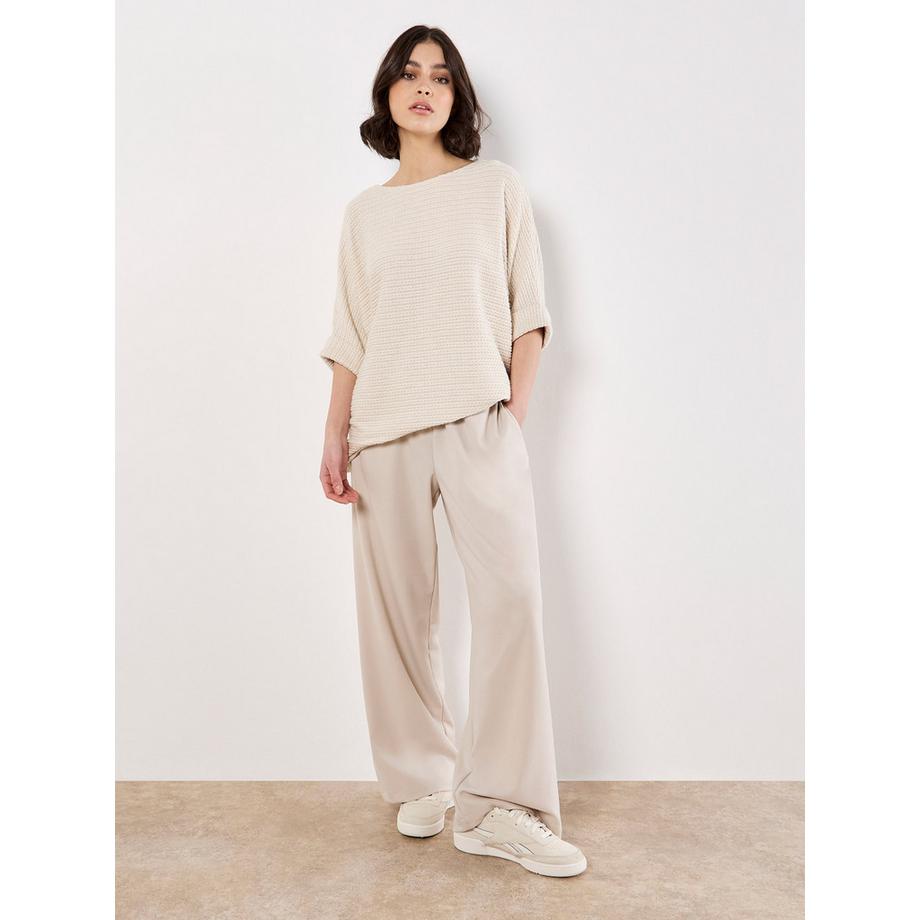 APRICOT Haut Oversize Texturé Manches Chauve-Souris Maille Torsadée  