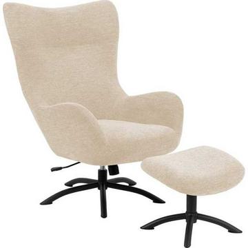 Fauteuil relax avec tabouret Pipton beige