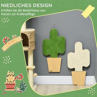 Northio  Lot De 2 Tapis À Gratter Pour Chat En Corde De Jute Avec Crochets Motif Cactus 30 X 60 Cm 