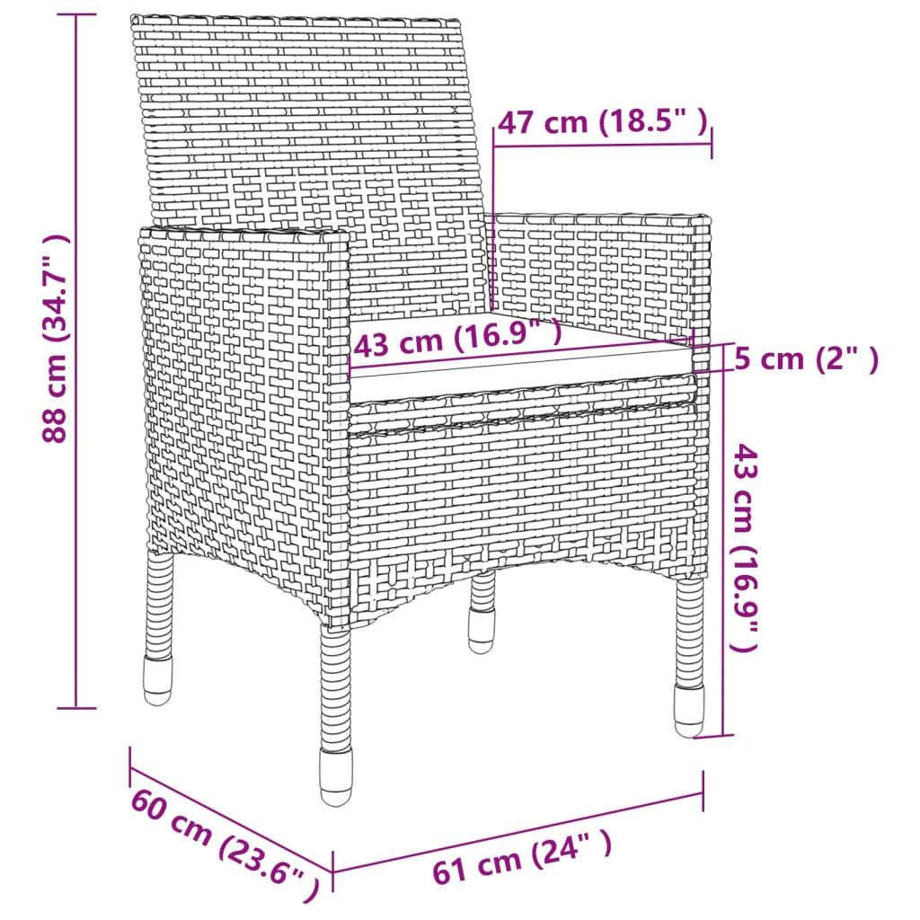 VidaXL set da pranzo da esterno Polirattan  