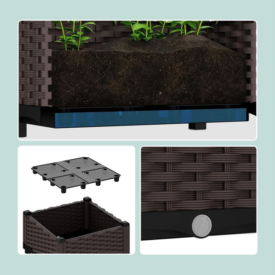 Northix Fioriera in stile rattan  