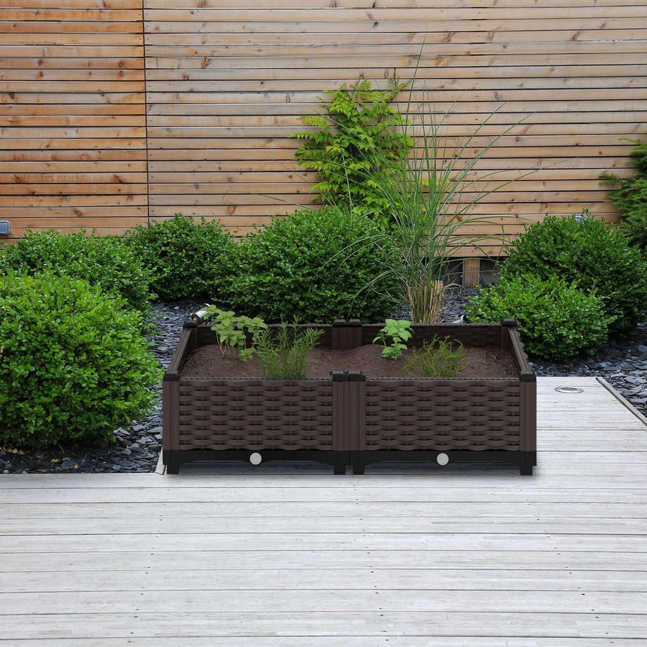 Fioriera in stile rattan