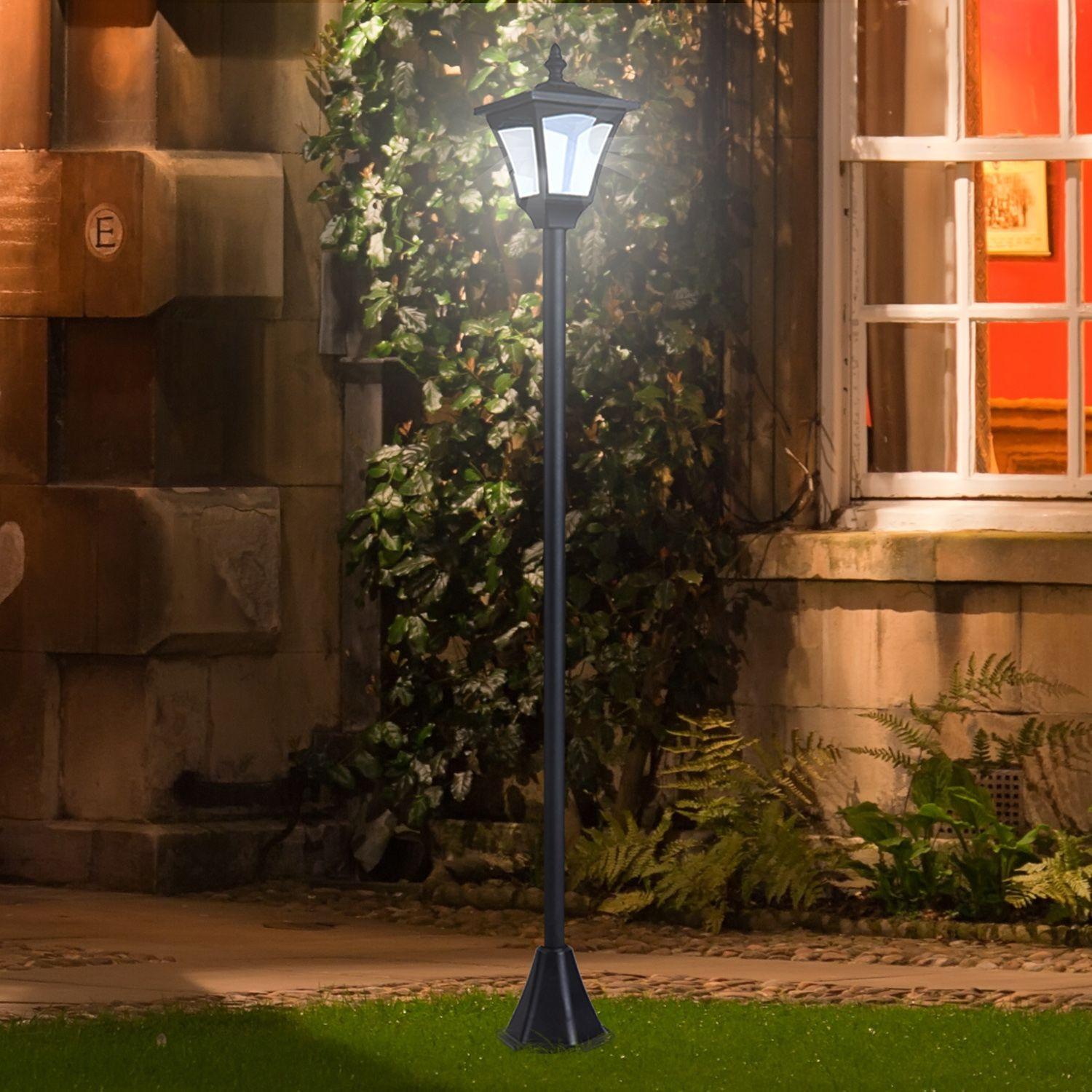 Northio Lanterne solaire lanterne de jardin éclairage de chemin avec LED 10 lumens noir 15 x 15 x 120 cm  