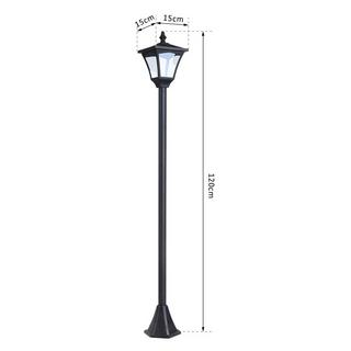 Northio Lanterne solaire lanterne de jardin éclairage de chemin avec LED 10 lumens noir 15 x 15 x 120 cm  