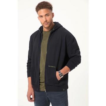 Giacca in pile con cappuccio e stampe, fino alla tg. 8XL