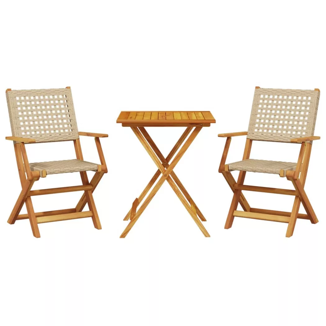 VidaXL - Bistro set akazienholz, One Size, Beige
