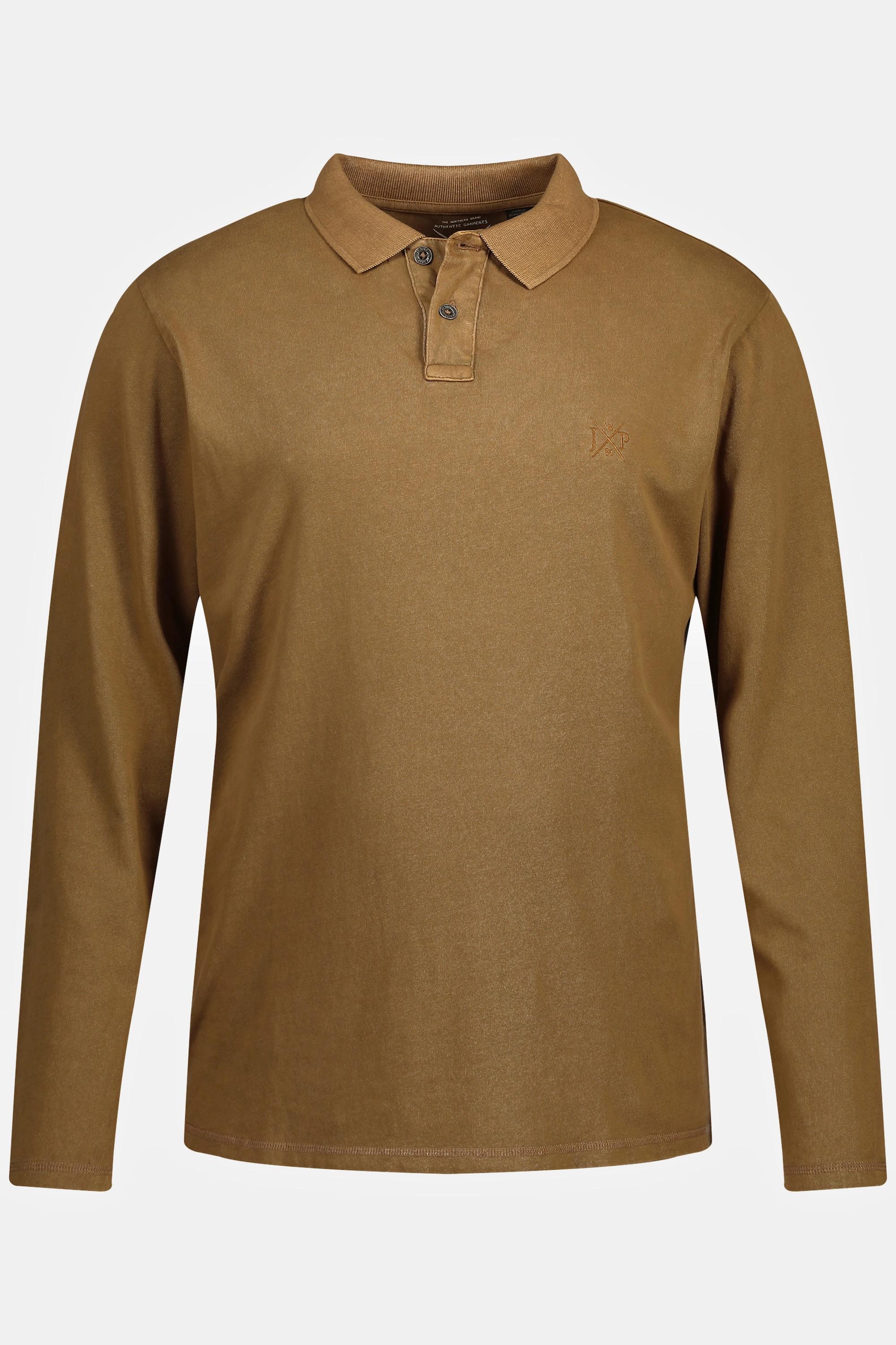 JP1880  Maglia polo dal look vintage con maniche lunghe, fino alla tg. 8XL e nella versione tall 