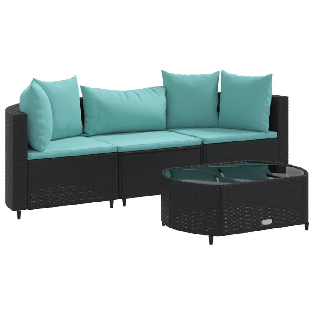 VidaXL - Salon de jardin rotin synthétique, One Size, Noir