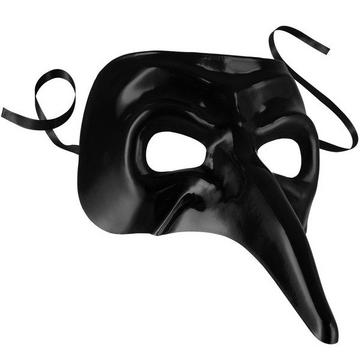 Maschera veneziana bianca con naso lungo