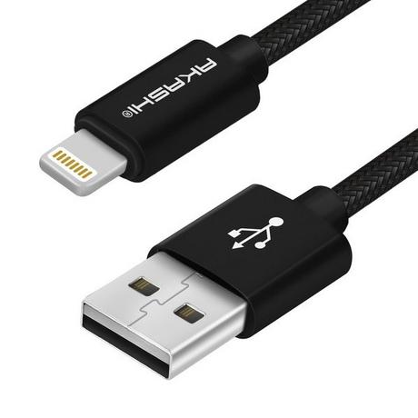 Akashi  Akashi LightningUSB Ladekabel – Schwarz 