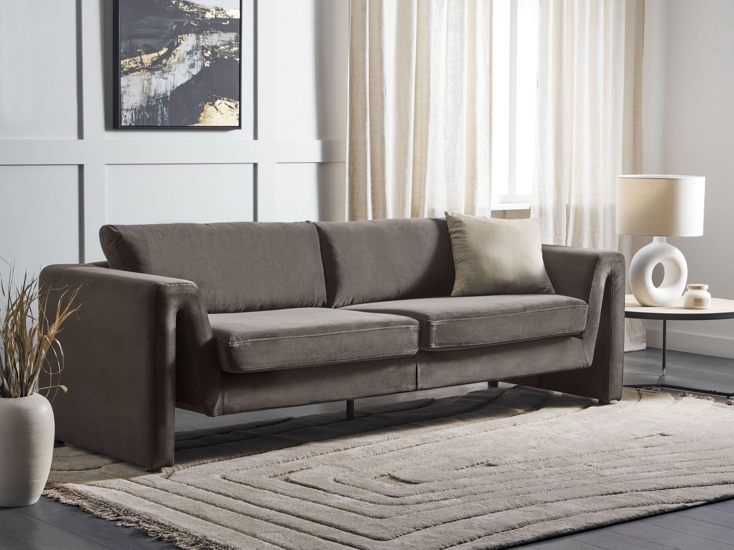 Beliani 3 Sitzer Sofa aus Samtstoff Modern MAUNU  