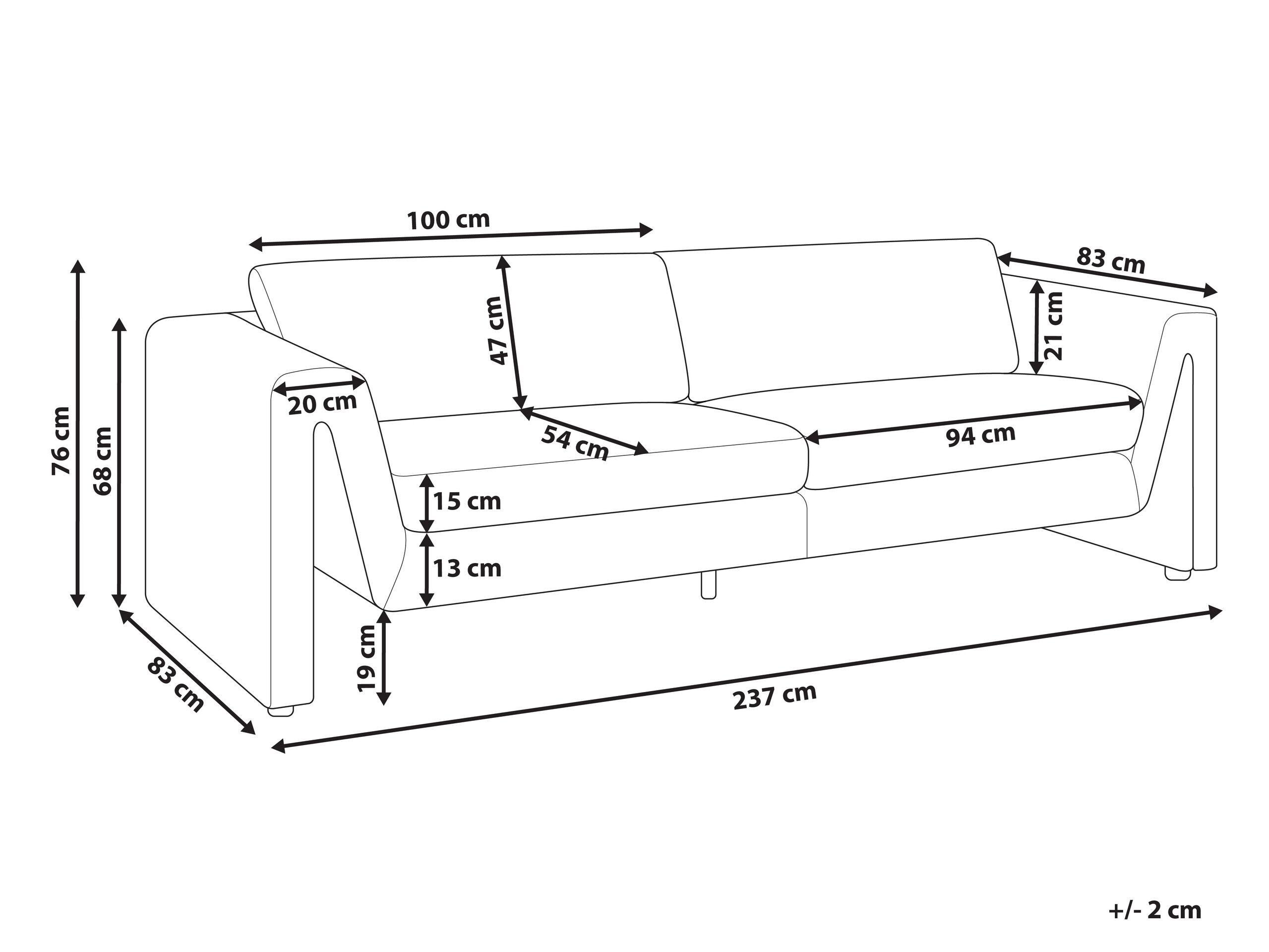 Beliani 3 Sitzer Sofa aus Samtstoff Modern MAUNU  