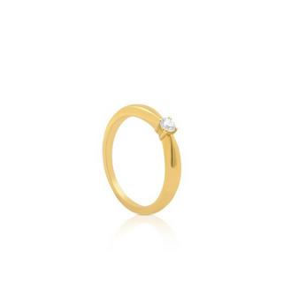 MUAU Schmuck  Bague Solitaire Diamant 0.10ct. or jaune 750 