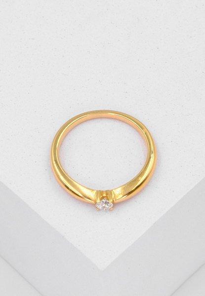 MUAU Schmuck  Bague Solitaire Diamant 0.10ct. or jaune 750 