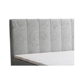 Ysmée Set completo boxspring testata + Rete a doghe + Materasso + Topper 180 x 200 cm Velluto Grigio - HIDA di YSMÉE  