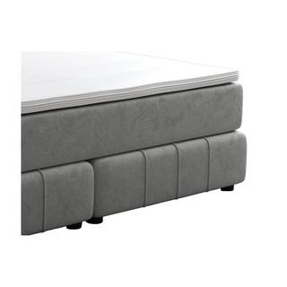 Ysmée Set completo boxspring testata + Rete a doghe + Materasso + Topper 180 x 200 cm Velluto Grigio - HIDA di YSMÉE  