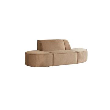 Banquette modulable 2 places en tissu camel Dario