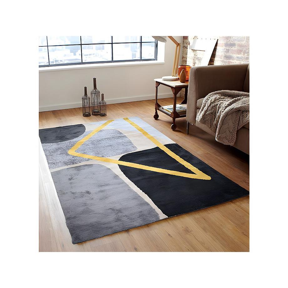 OZAIA Tappeto 2 Grigio Nero e Dorato Stile contemporaneo PICADILLY  