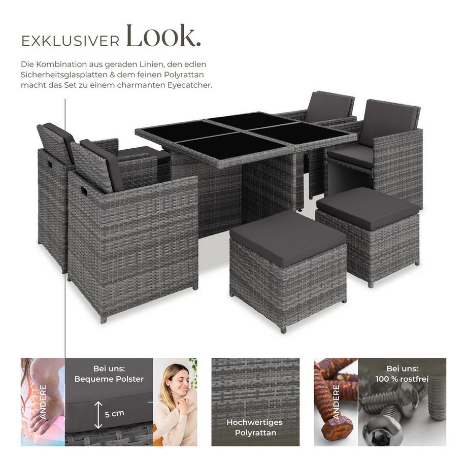 Tectake Salon de jardin MANHATTAN avec cadre en aluminium  