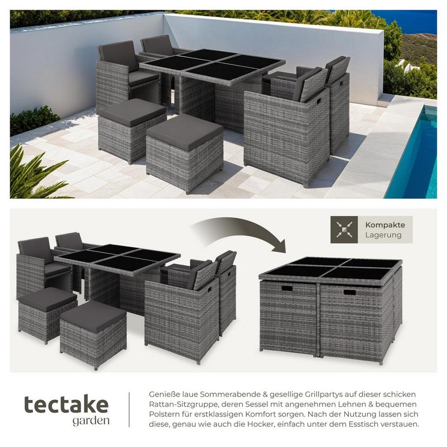 Tectake Salon de jardin MANHATTAN avec cadre en aluminium  