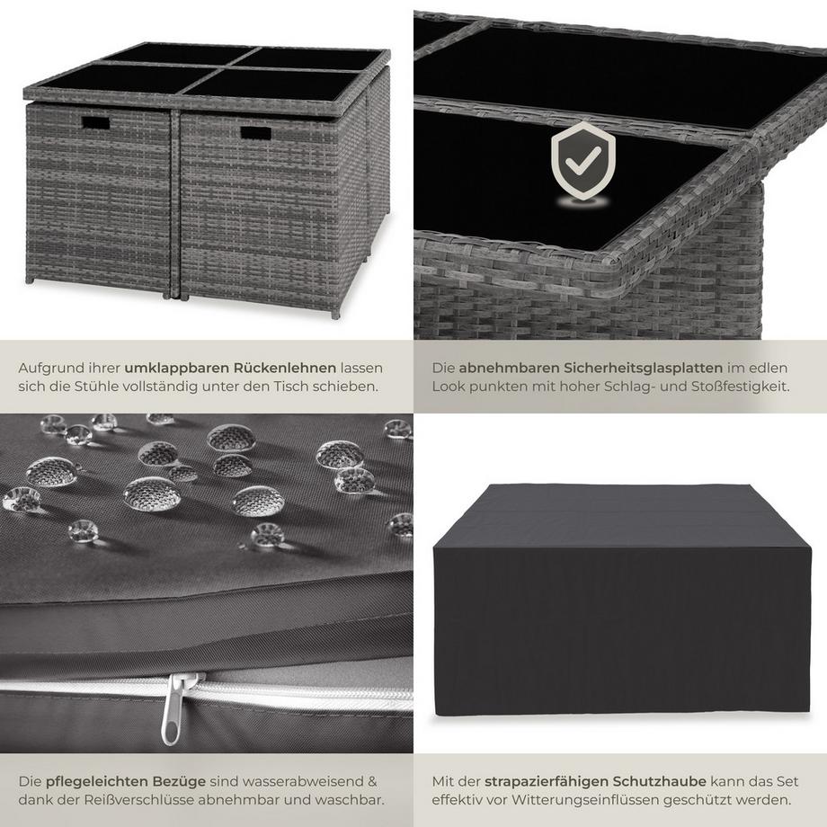 Tectake Salon de jardin MANHATTAN avec cadre en aluminium  