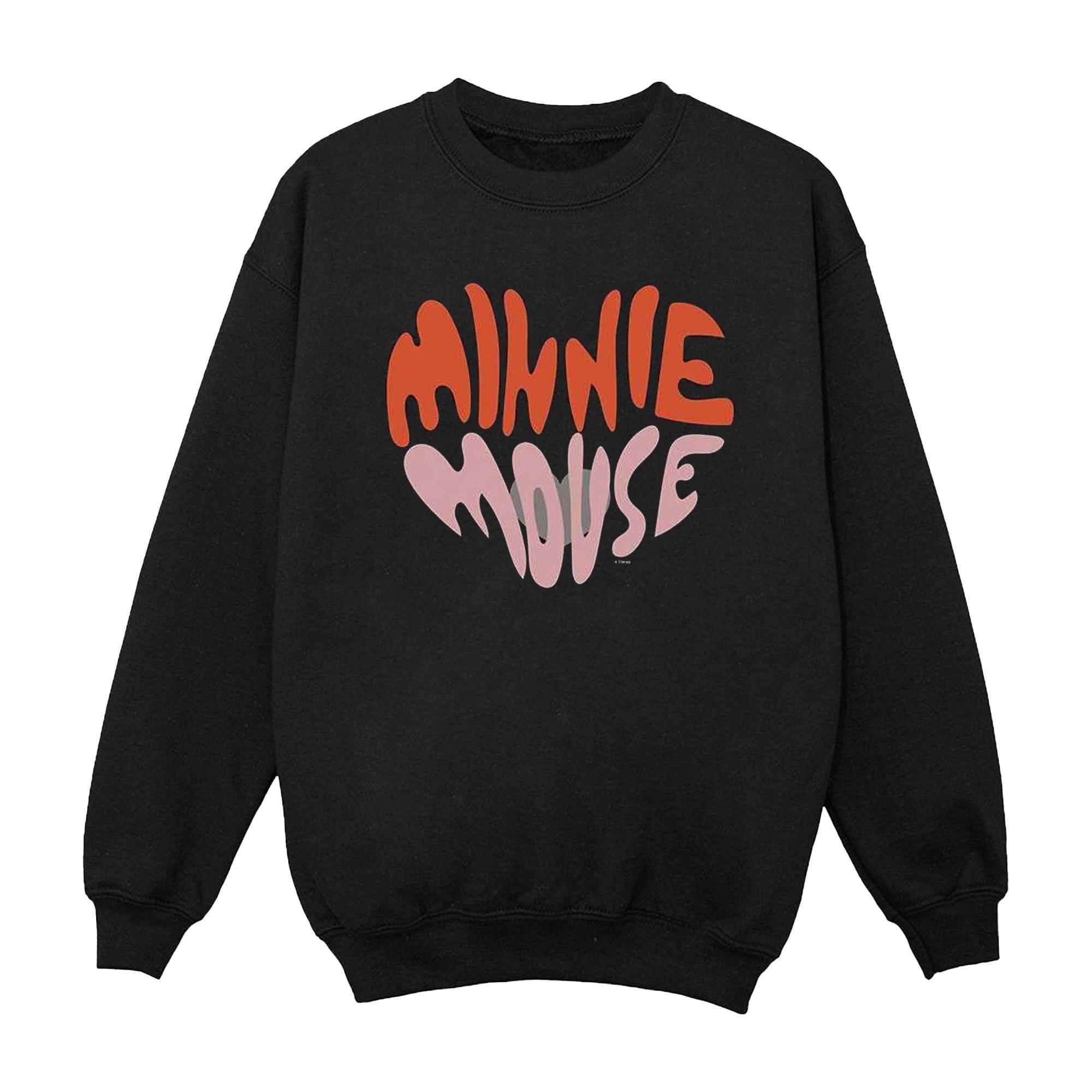Image of Minnie Mouse Heart Shaped Sweatshirt Unisex Schwarz 128