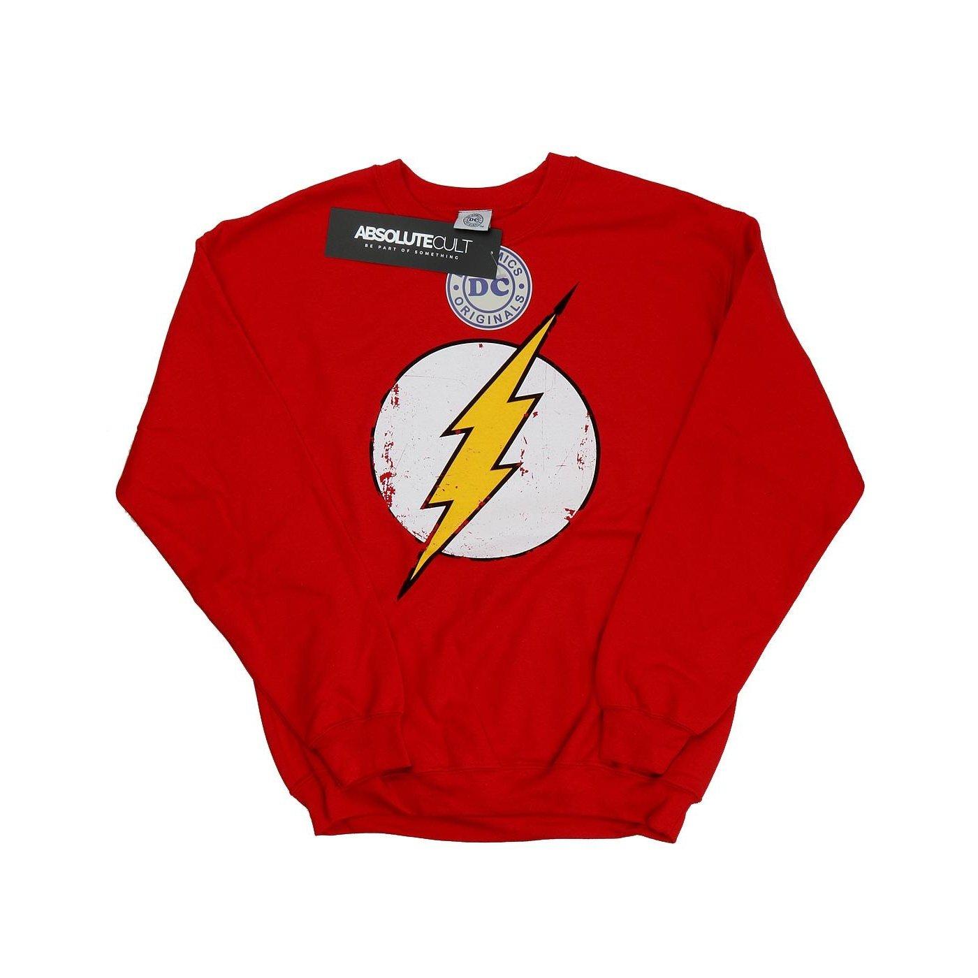 Image of Flash Distressed Logo Sweatshirt Mädchen Rot Bunt 116