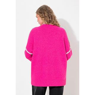 Ulla Popken  Pullover, Zierstreifen, Oversized, Stehkragen, Langarm 