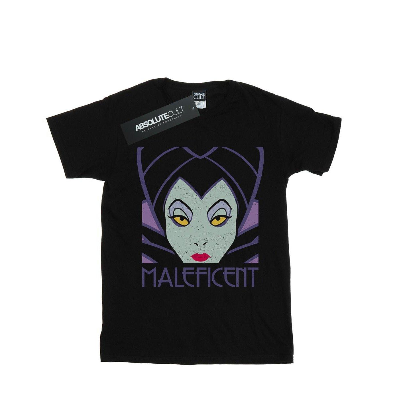Image of Maleficent Cropped Head Tshirt Unisex Schwarz 104