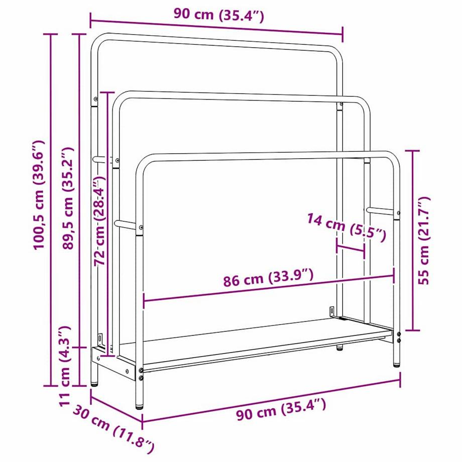 VidaXL Kleiderständer holzwerkstoff  