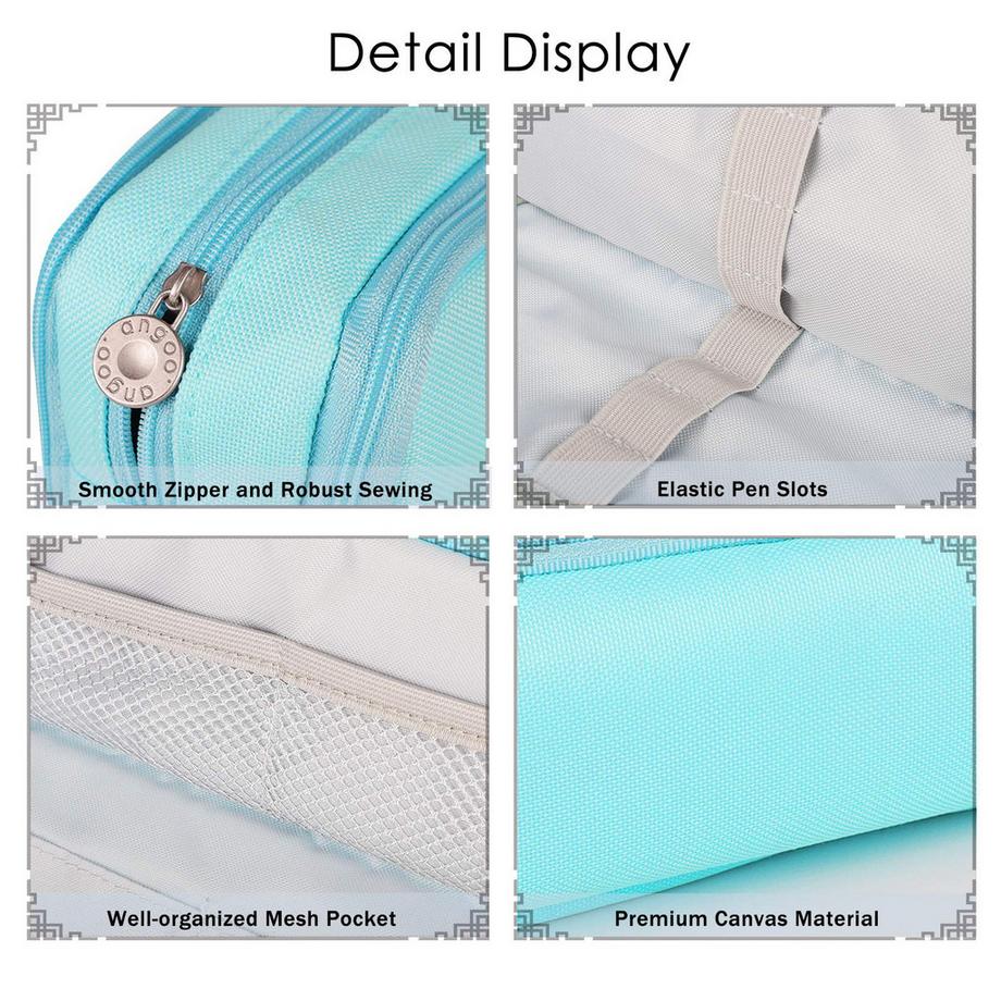 Only-bags.store Federmäppchen für die Schule mit 3 Fächern, großes Fassungsvermögen, Federmäppchen, Schreibwaren, Organizer, Kosmetiktasche  