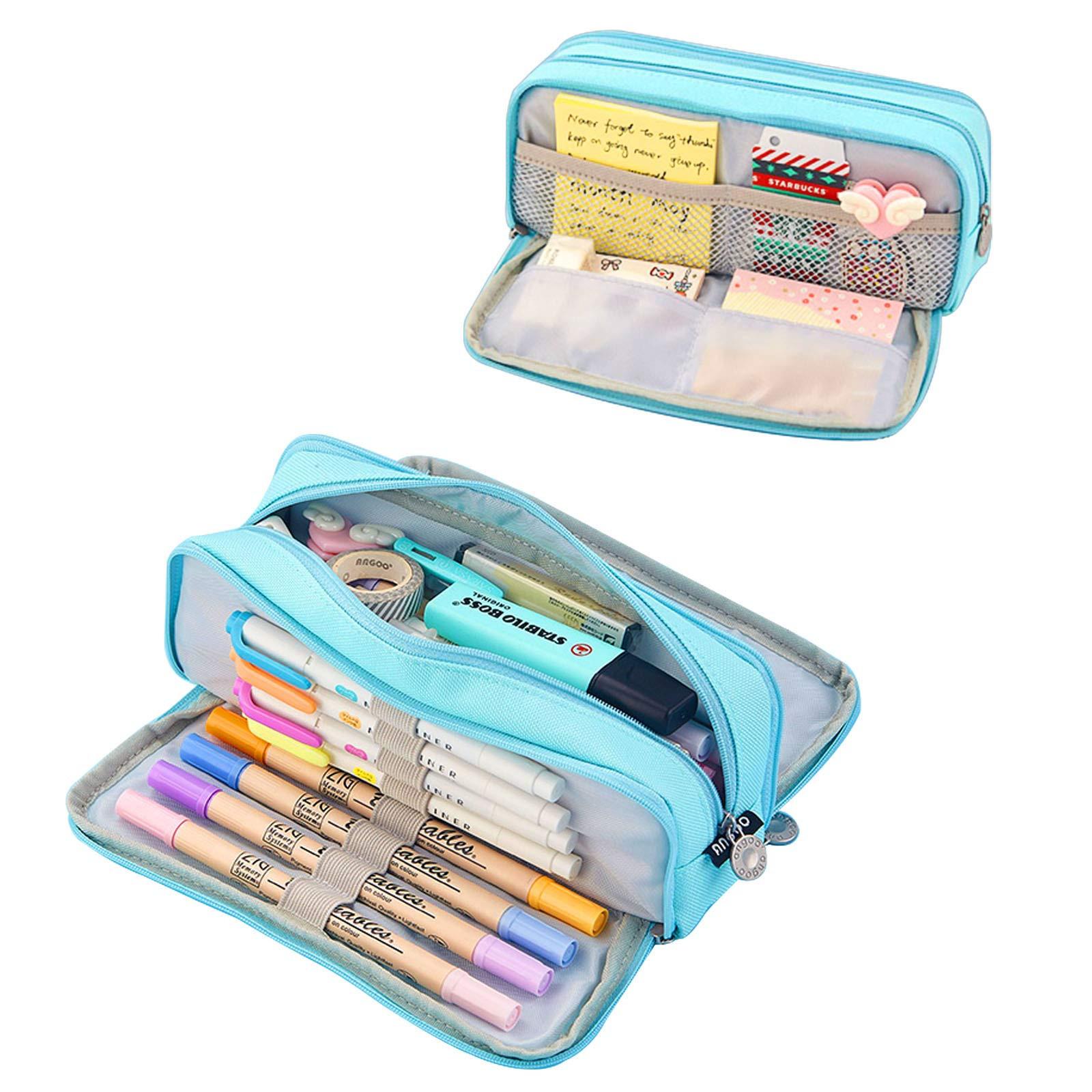 Only-bags.store Trousse à crayons pour l'école avec 3 compartiments, grande capacité, trousse à crayons, papeterie, organisateur, sac à cosmétiques  