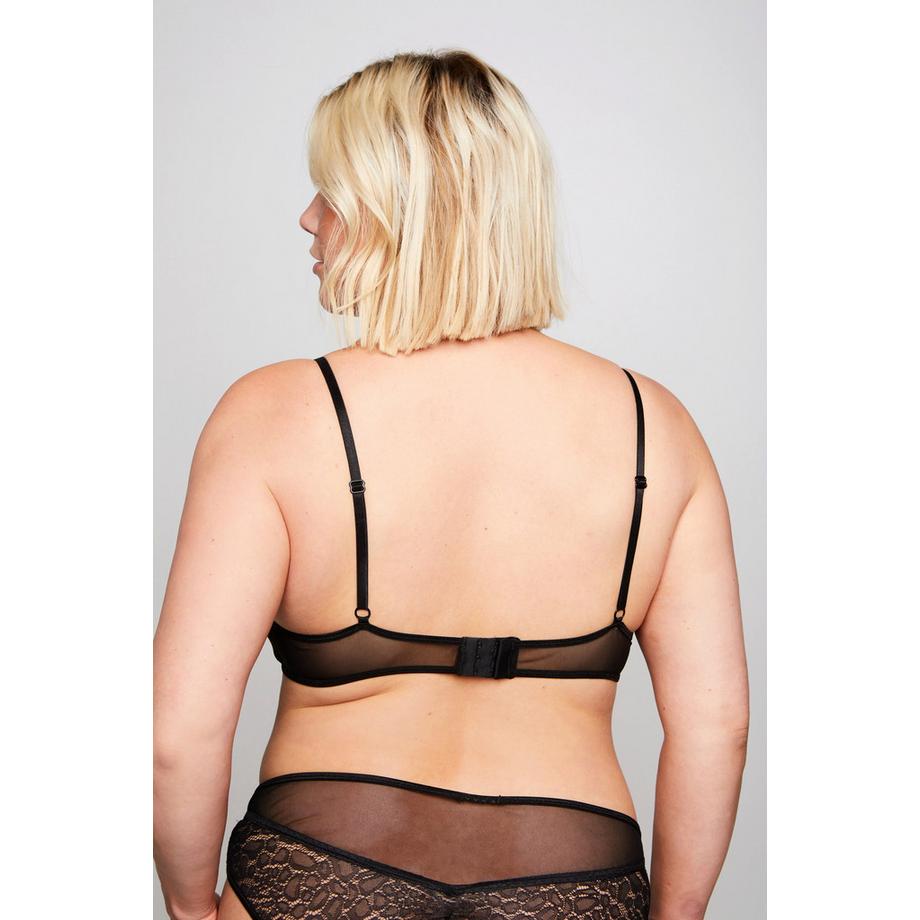 Ulla Popken Bralette pizzo leopardato e mesh  