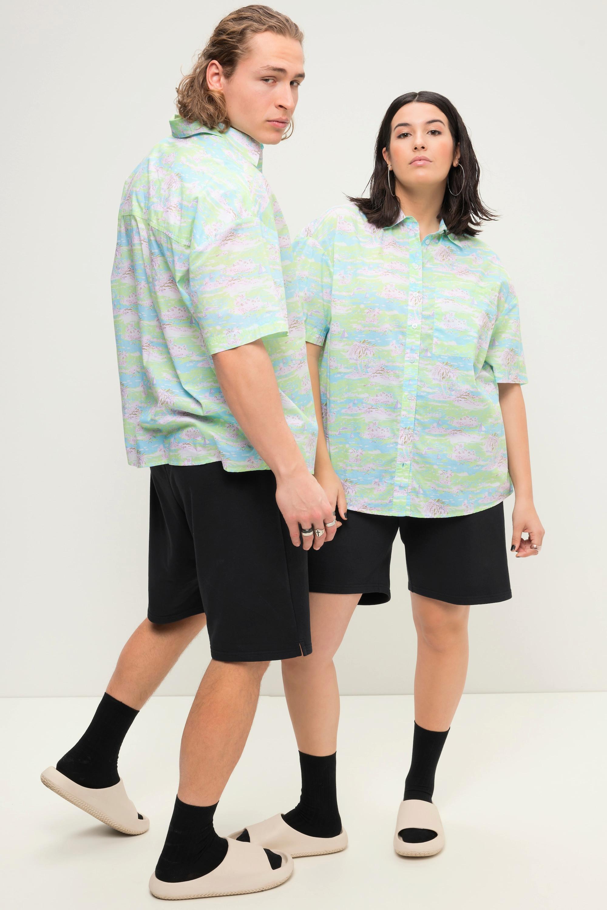 Studio Untold  Hawaiihemd, oversized, Alloverprint, Hemdkragen, Halbarm, Unisex 